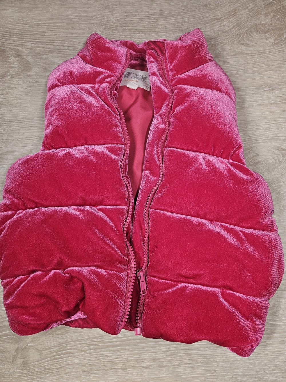 Size 5 Gymboree Velvet Puffer Vest - Bright Pink